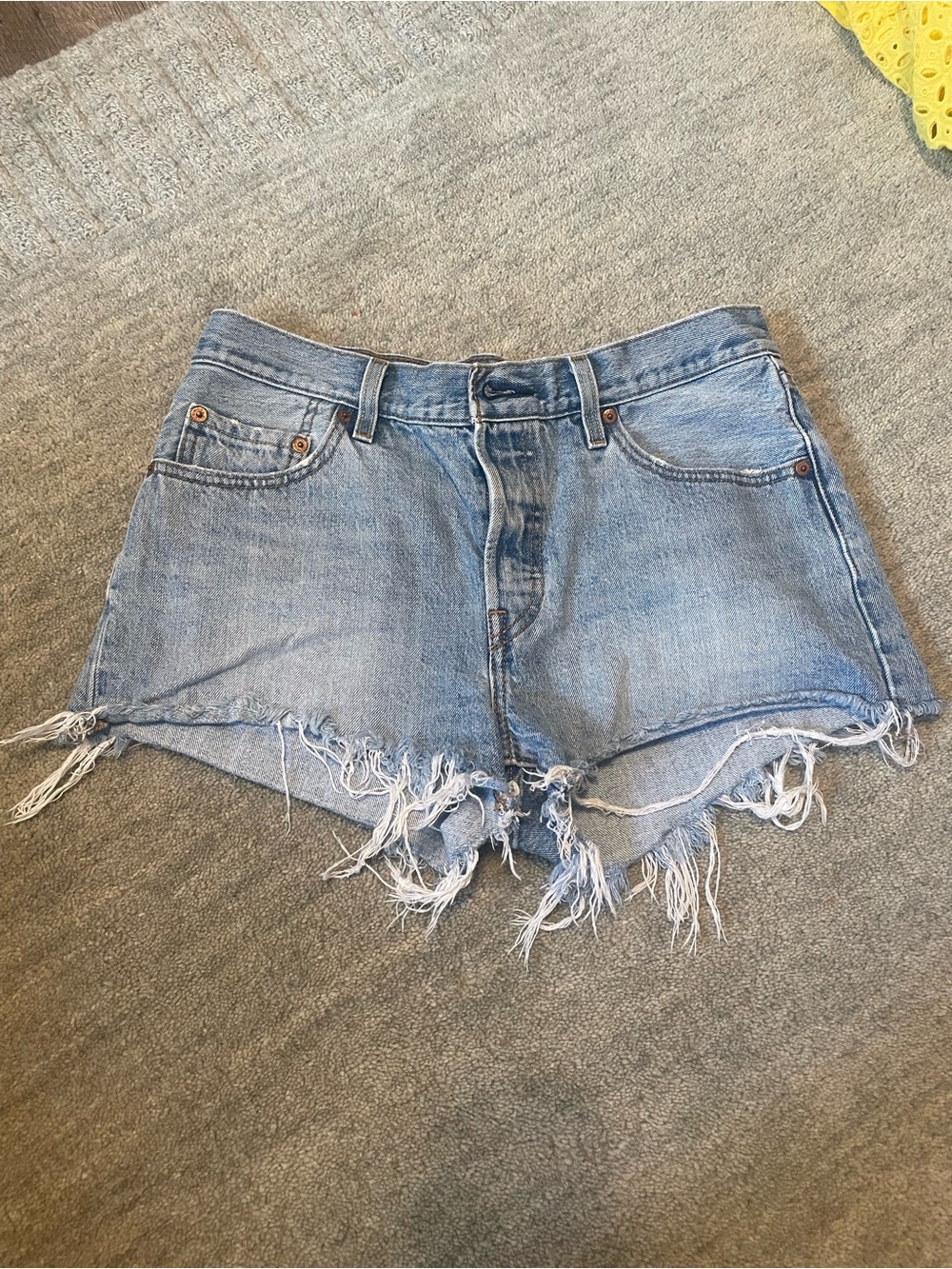 Levi's Light Blue Distressed Denim Cutoff Shorts